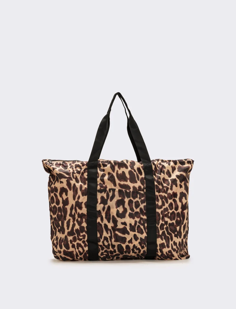 Borsone donna da viaggio in nylon - Leopardato