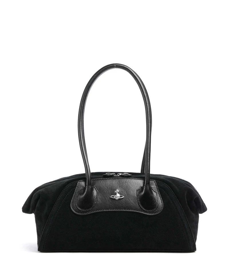 Vivienne Westwood Shirley Suede Small Borsa a spalla black