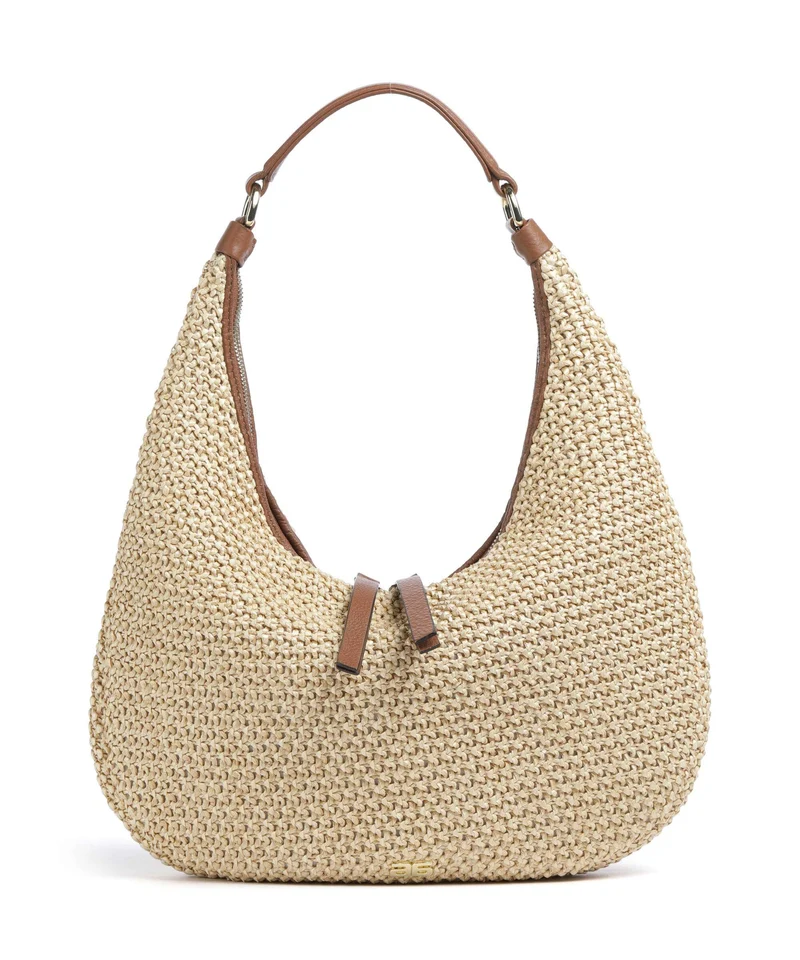 Abro Maglia Raffia Nana Small Borsa hobo natural/nut