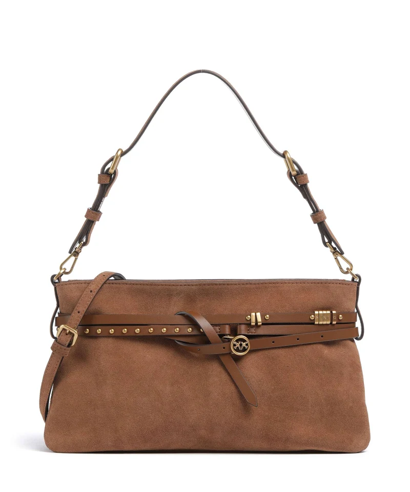 Pinko Belt Classic Borsa a spalla marrone/leone/antique gold