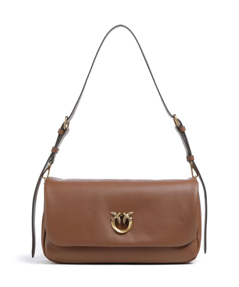 Pinko Click Soft Horizontal Borsa a spalla marrone/leone/antique gold
