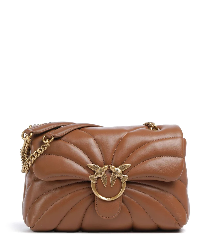 Pinko Love Puff Classic Borsa a spalla marrone/leone/antique gold