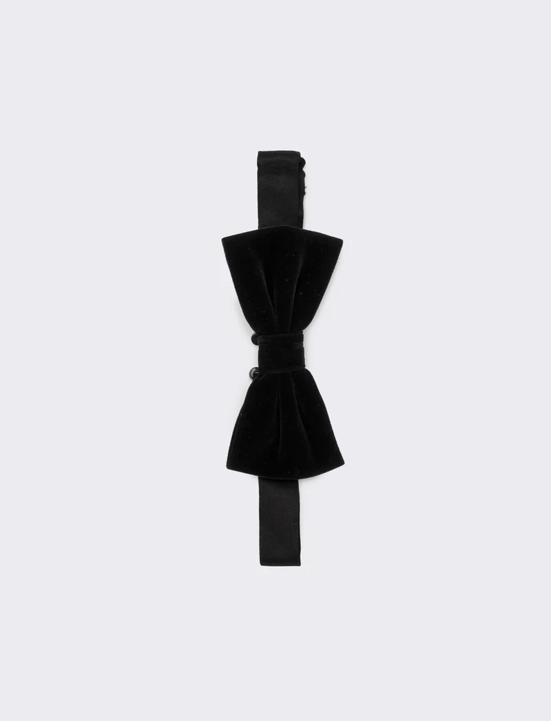 Papillon con pochette abbinata - Nero