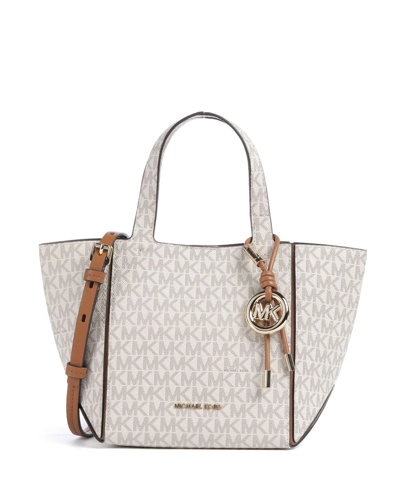 Michael Kors Jordi Small Borsa a mano vanilla/acorn