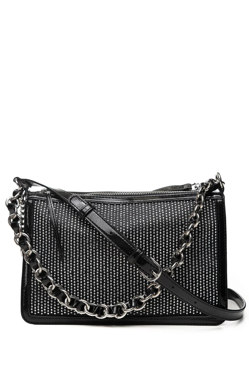 Borsa Guess Liu Jo Mora Hb Da Donna Nera In Vernice Rivestita In Strass