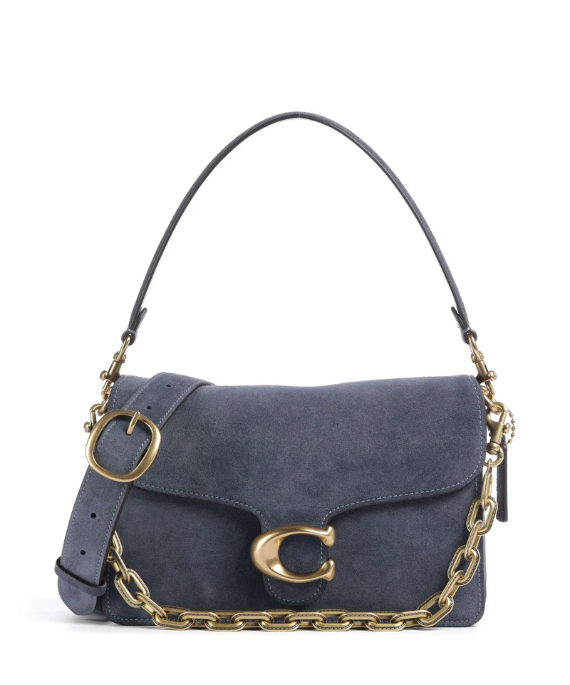 Coach Tabby Chain Borsa a spalla light denim