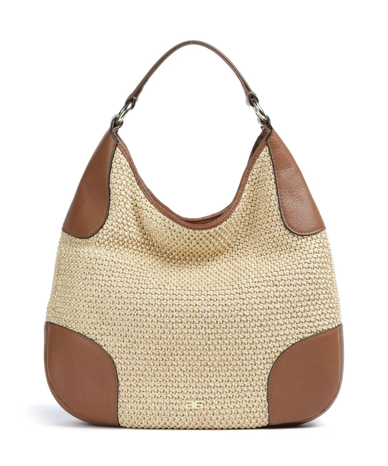 Abro Maglia Raffia Open Air Borsa hobo natural/nut