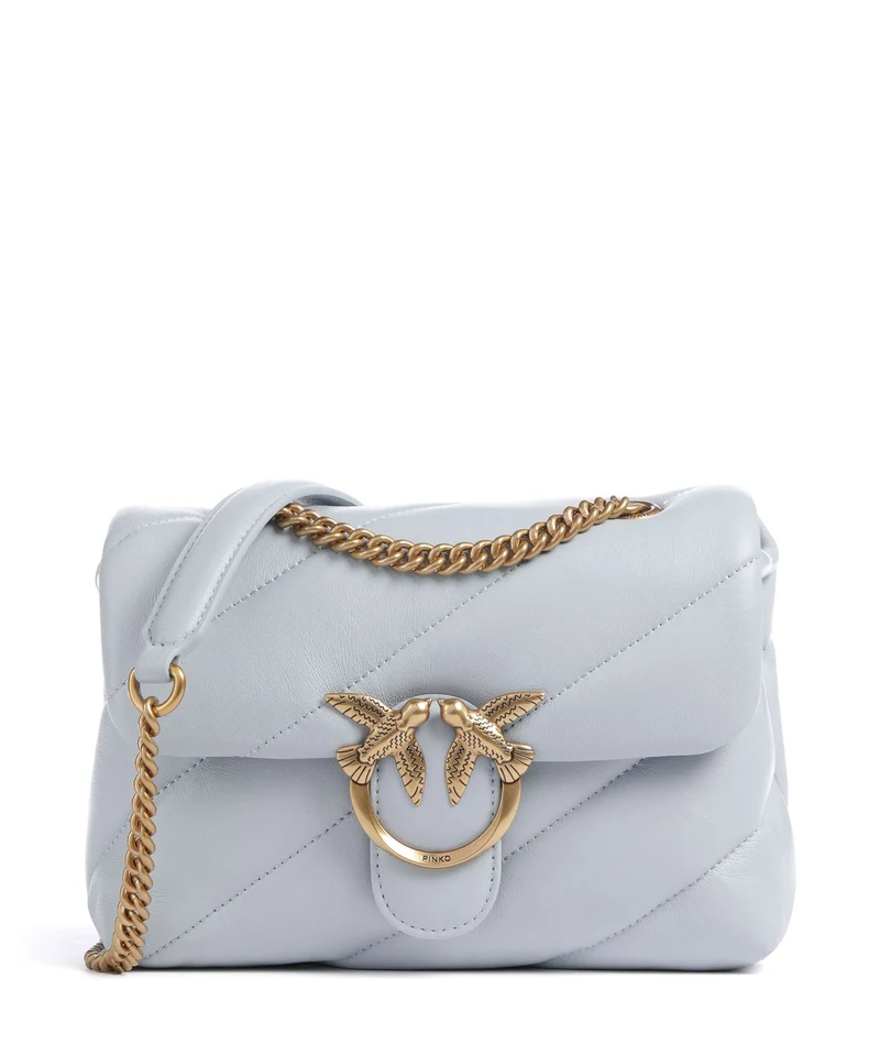 Pinko Love Puff Mini Borsa a spalla azzurro celeste/antique gold
