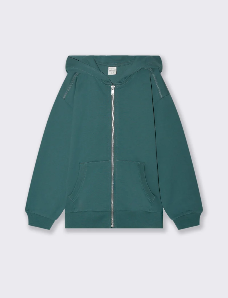 FELPA CON CAPPUCCIO - Verde