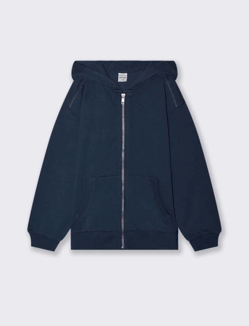 FELPA CON CAPPUCCIO - Blu