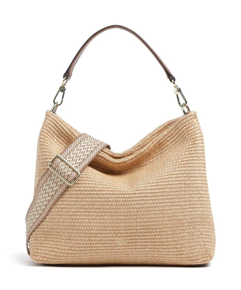 Abro Raffia Kaia Borsa hobo natural