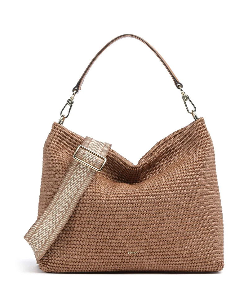Abro Raffia Kaia Borsa hobo caramel/cognac