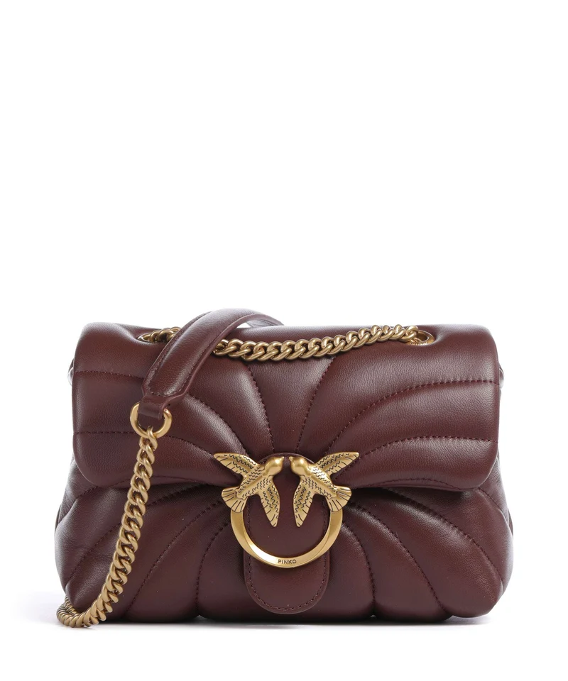 Pinko Love Puff Mini Borsa a spalla burgundy wine/antique gold