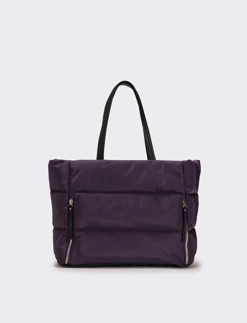 Borsa trapuntata in nylon donna - Viola