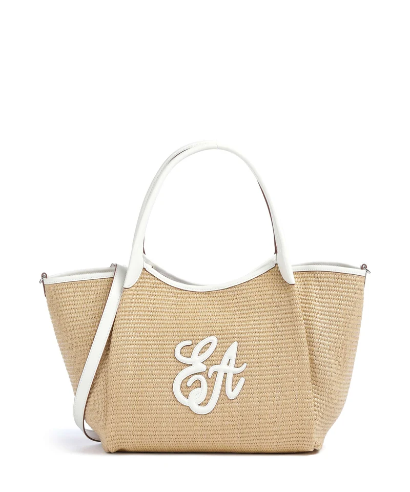 Emporio Armani Durini 24 M-L Borsa shopper naturale/bianco