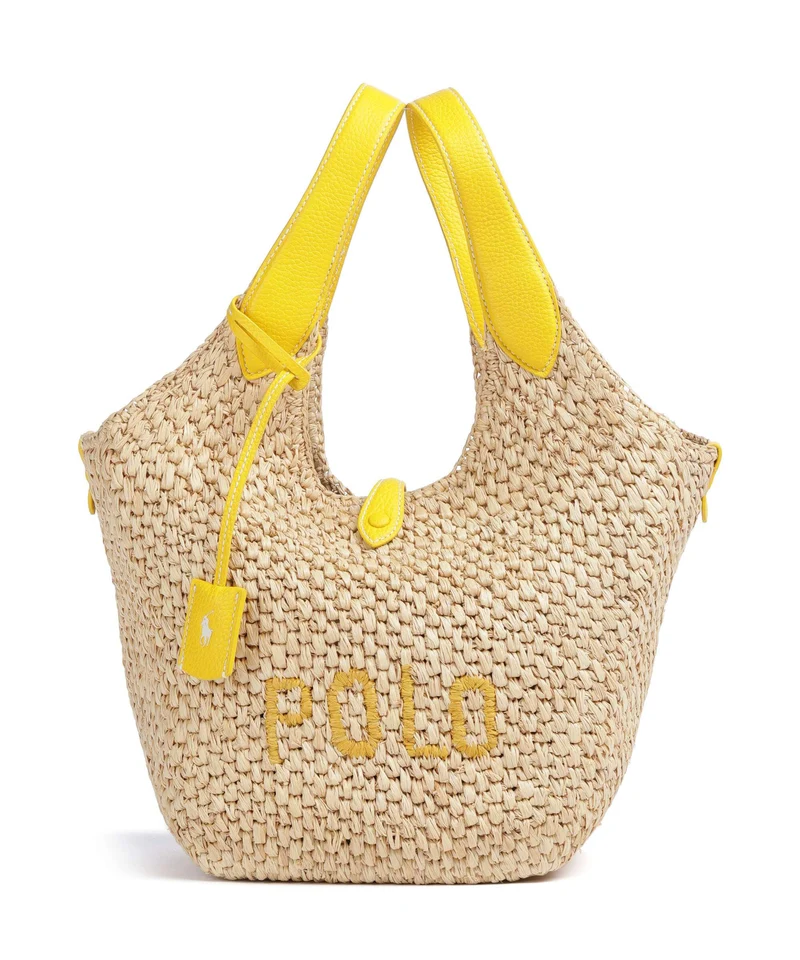 Polo Ralph Lauren Play Medium Borsa a mano natural/canary yellow