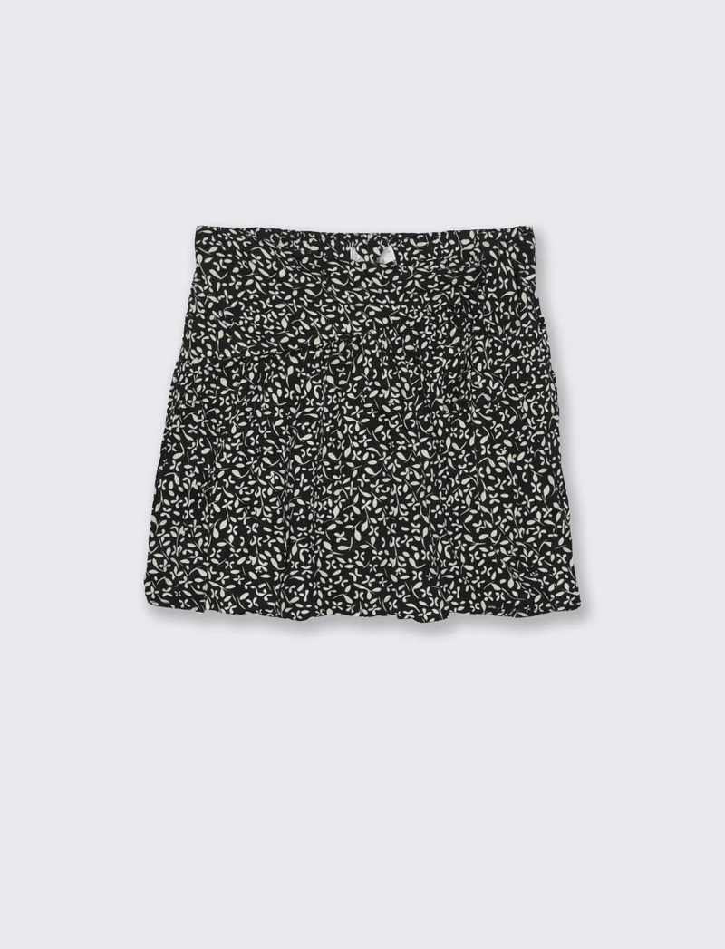Gonna stampata elegante da bambina. - Nero