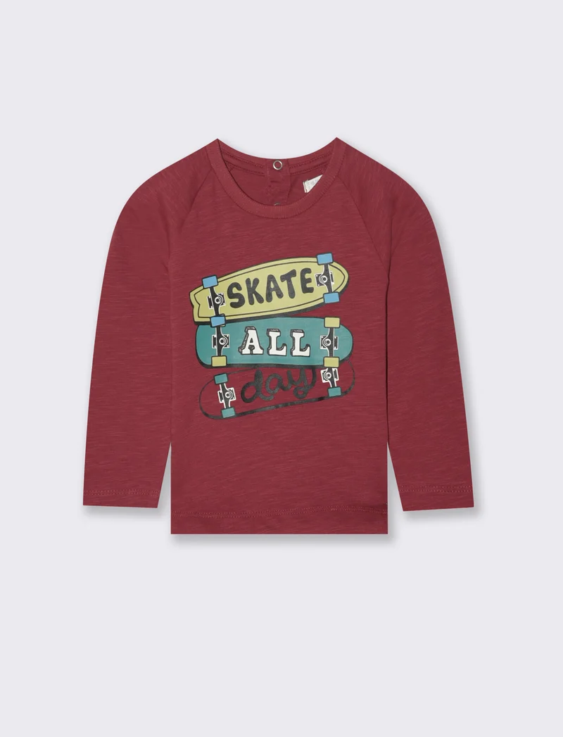 T shirt neonato con manica raglan - Bordeaux