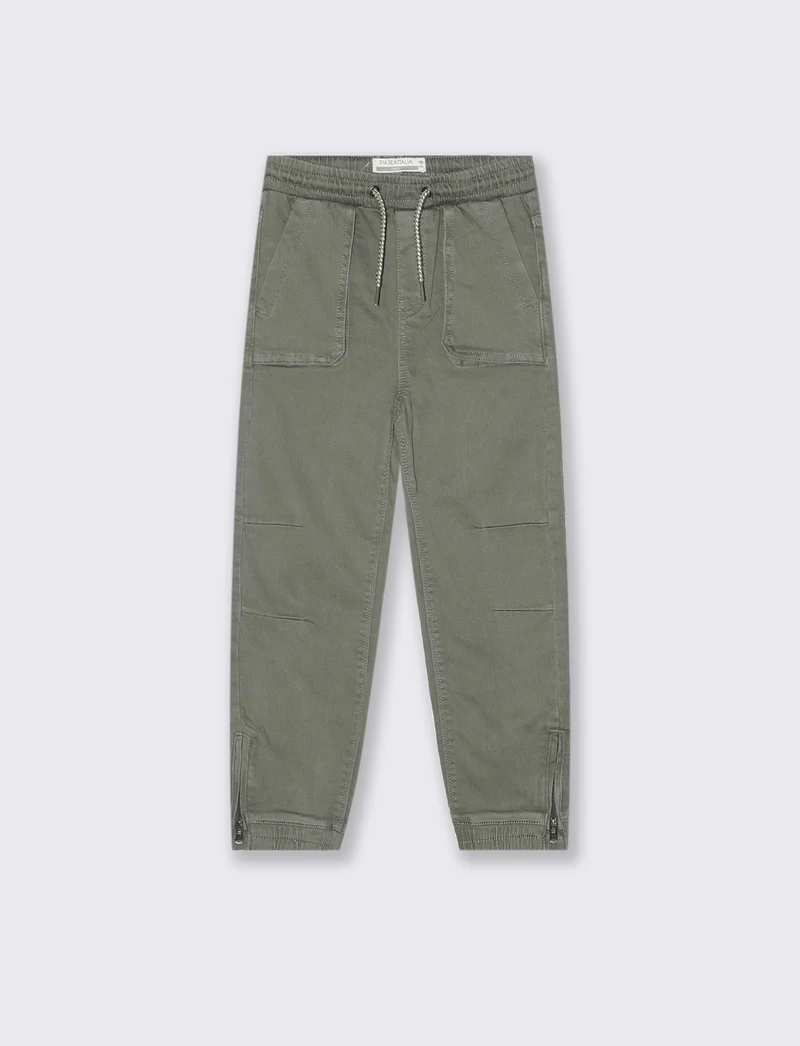 Jeans multicargo - Verde salvia
