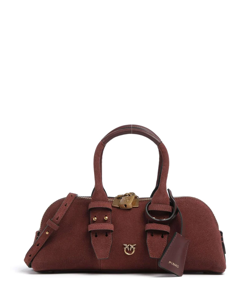 Pinko Bowling Horizontal Borsa a mano rosso vino/antique gold