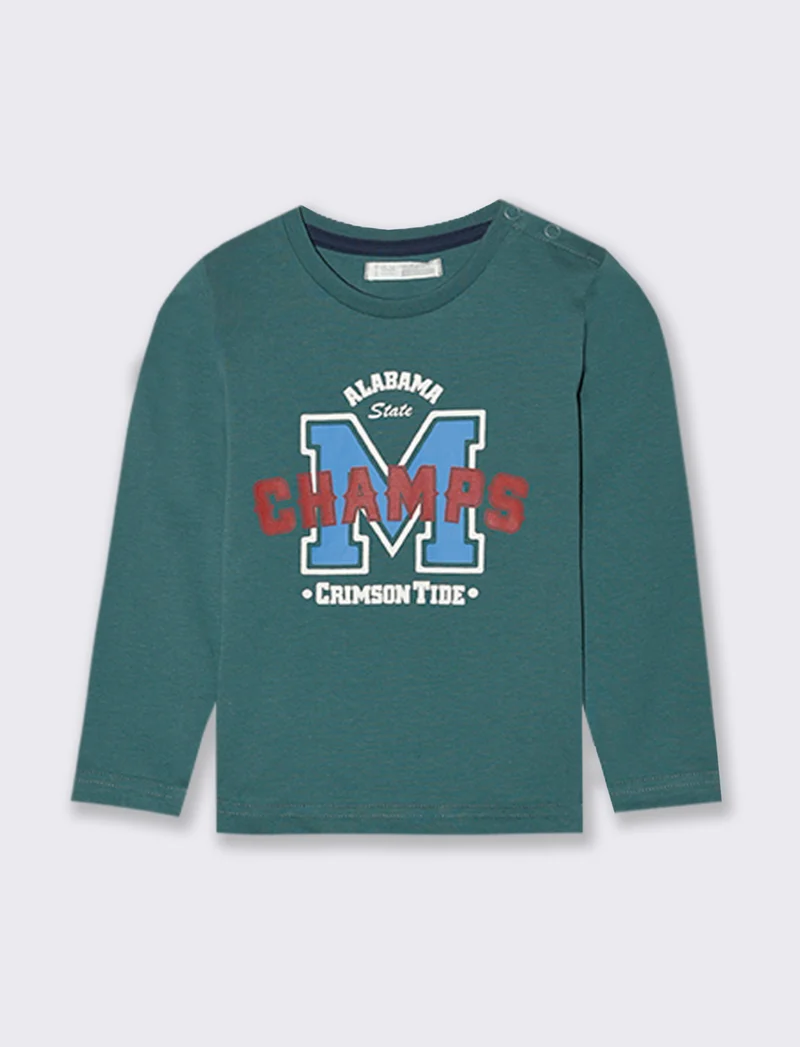 T shirt con stampa sportiva - Verde