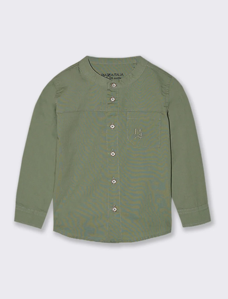 Camicia con taglio e tasca - Verde salvia