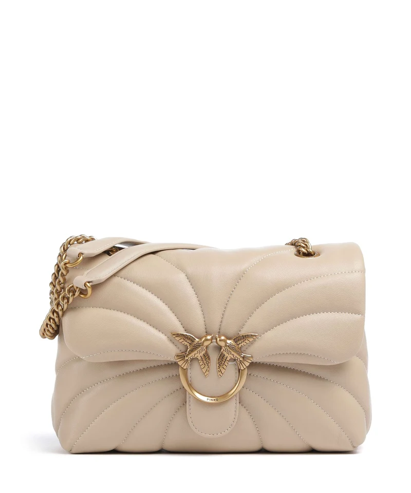 Pinko Love Puff Classic Borsa a spalla beige/grigio fumo/antique gold
