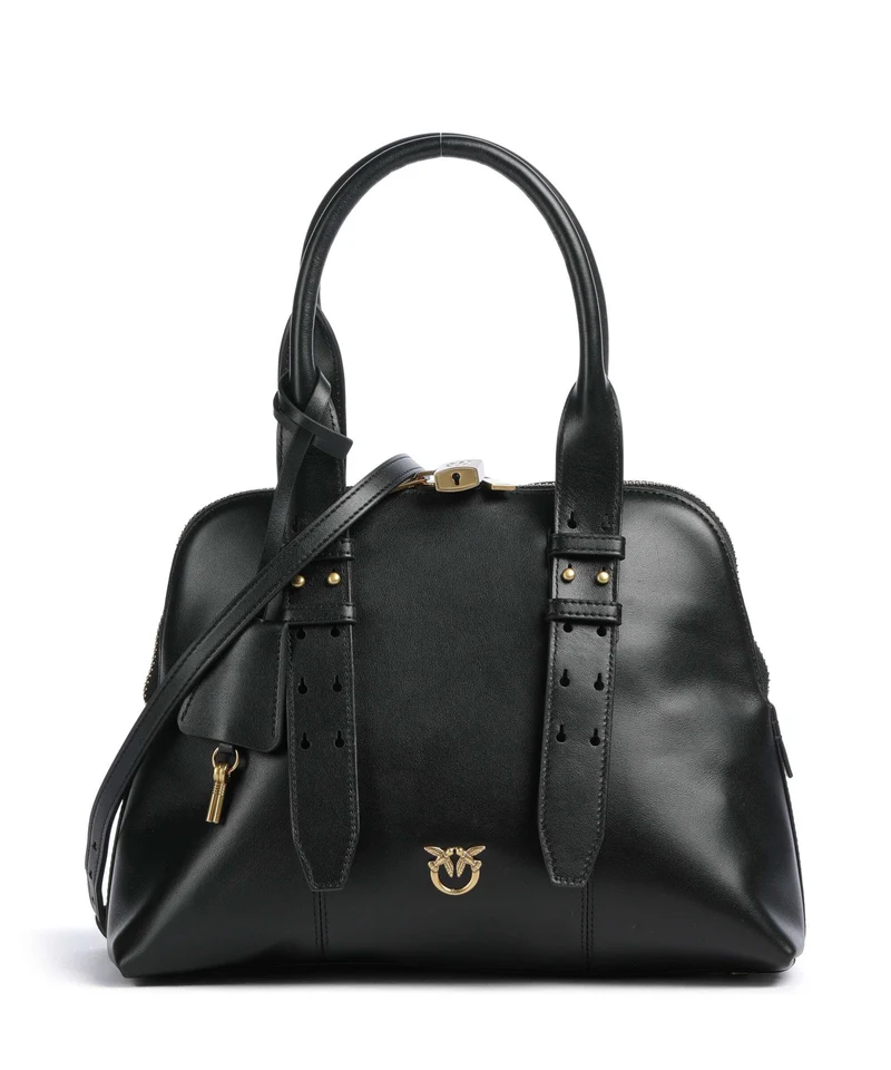 Pinko Bowling Medium Borsa a mano nero/antique gold
