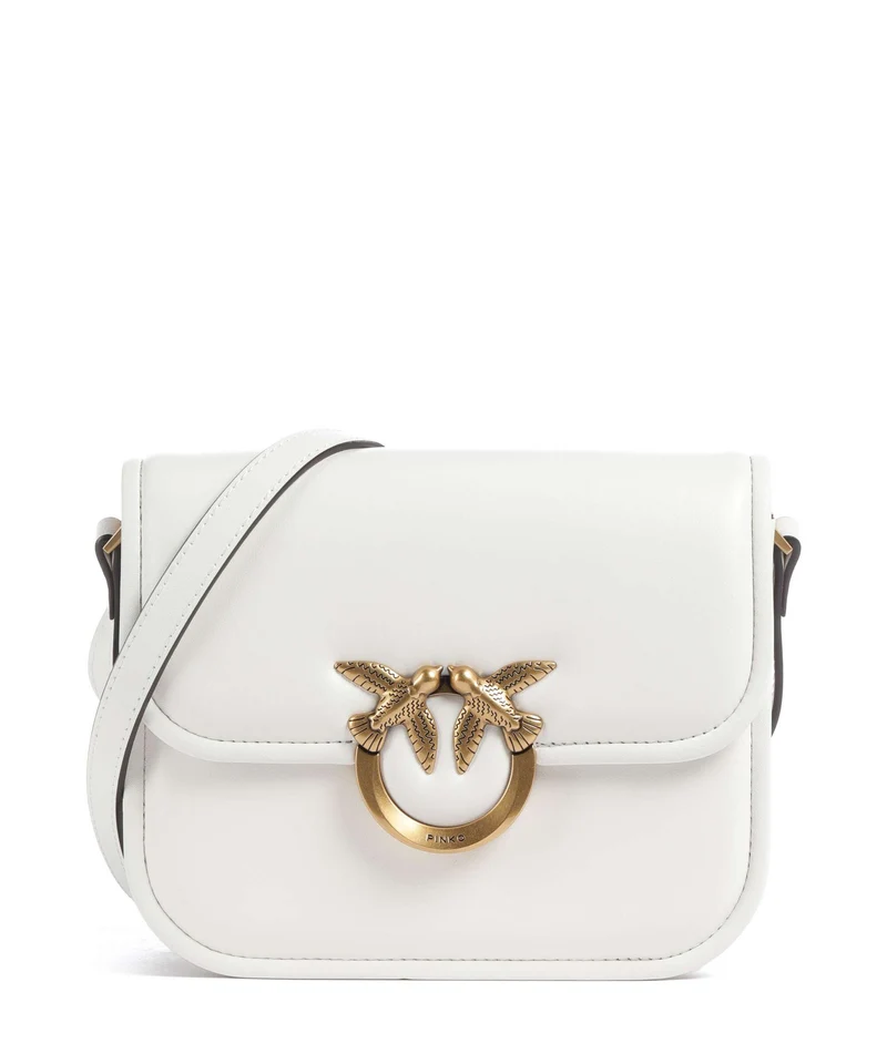Pinko Love One Mini Borsa a tracolla bianco nembo/antique gold