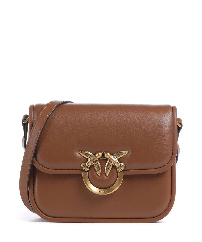 Pinko Love One Mini Borsa a tracolla marrone/leone/antique gold