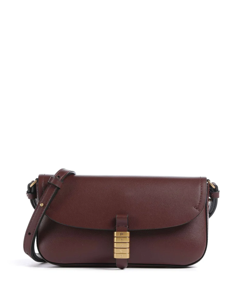 Pinko Saddle Flat Borsa a tracolla rosso vino/antique gold