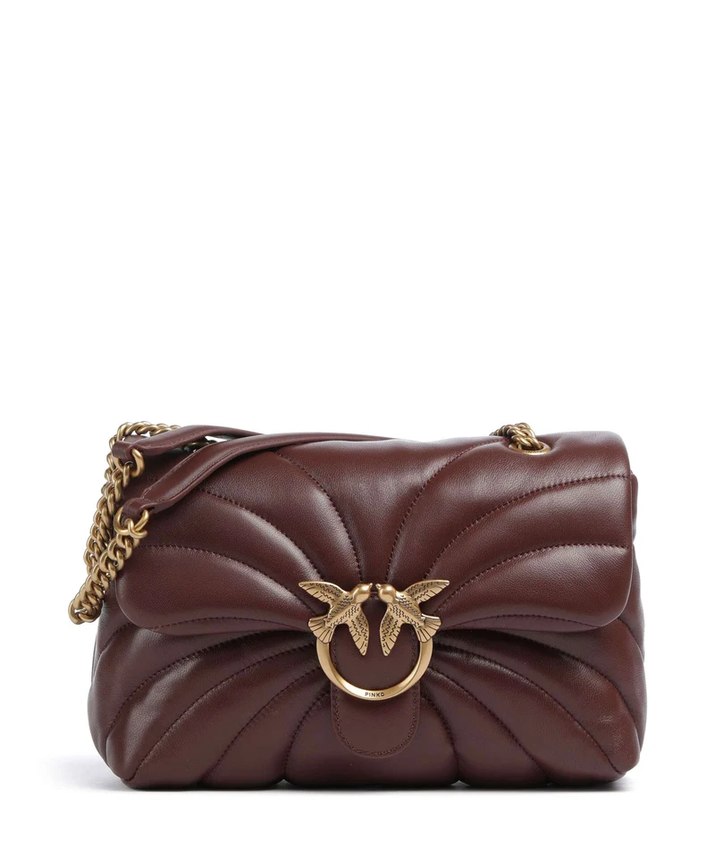 Pinko Love Puff Classic Borsa a spalla burgundy wine/antique gold