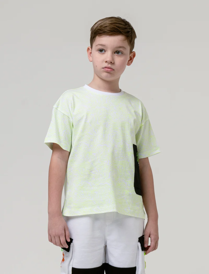 Bermuda tasconi a contrasto da bambino - Bianco