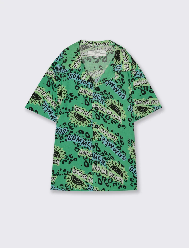 Camicia stampata da bambino - Verde