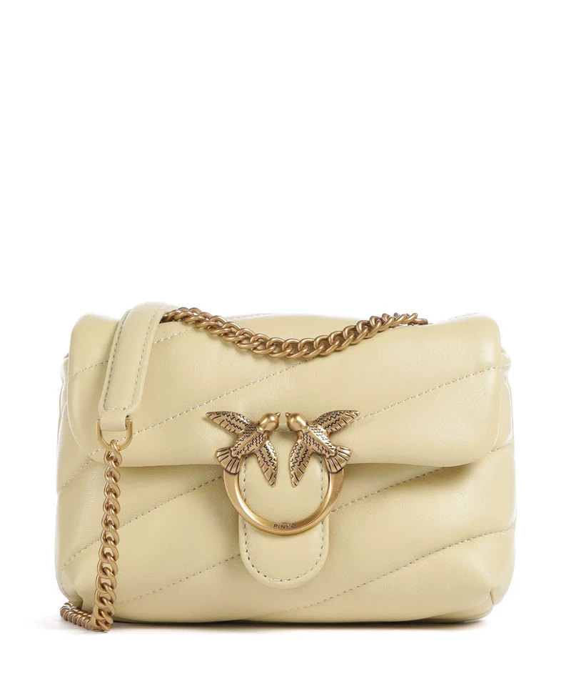 Pinko Love Puff Baby Borsa a spalla giallo vaniglia/antique gold