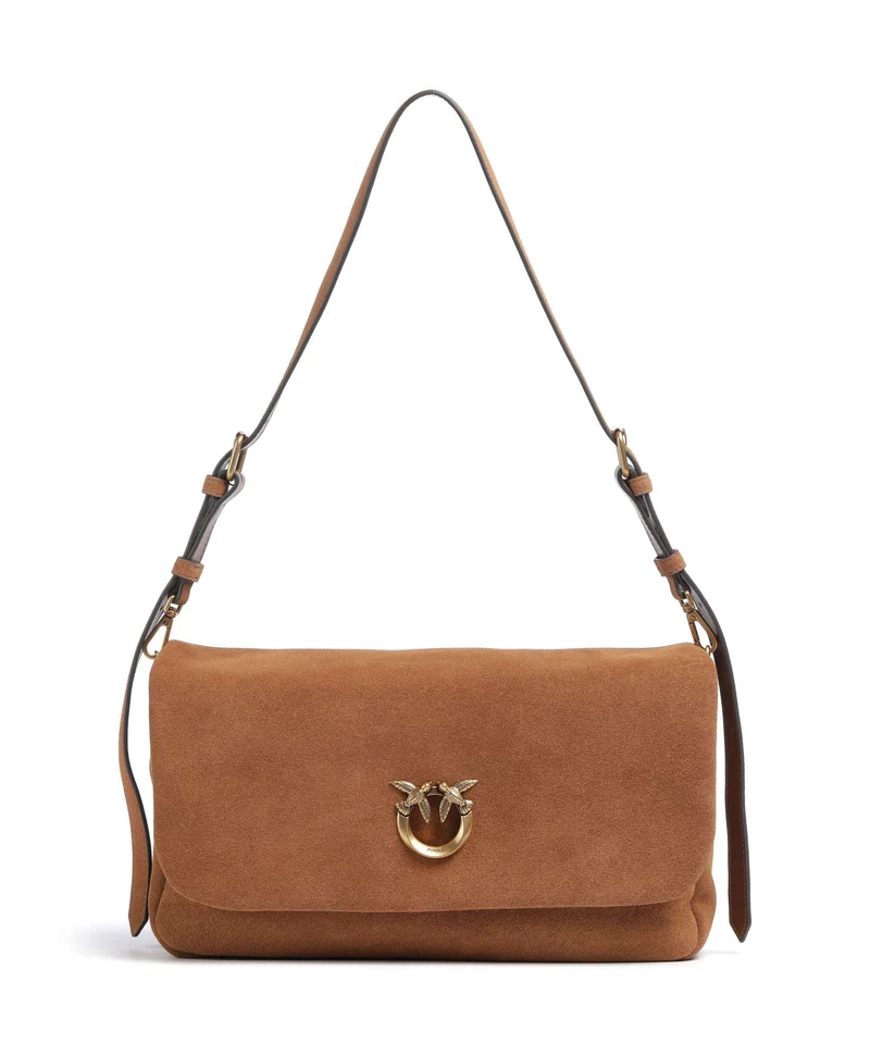 Pinko Click Soft Horizontal Borsa a spalla marrone/leone/antique gold