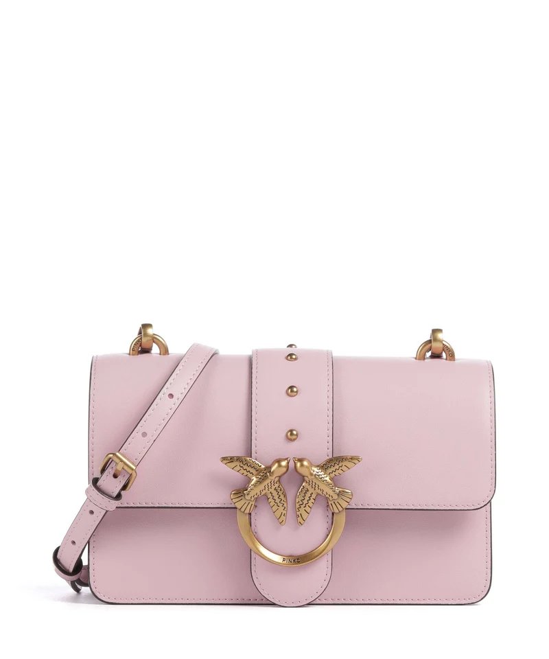 Pinko Love One Mini Borsa a tracolla rosa chiaro/antique gold