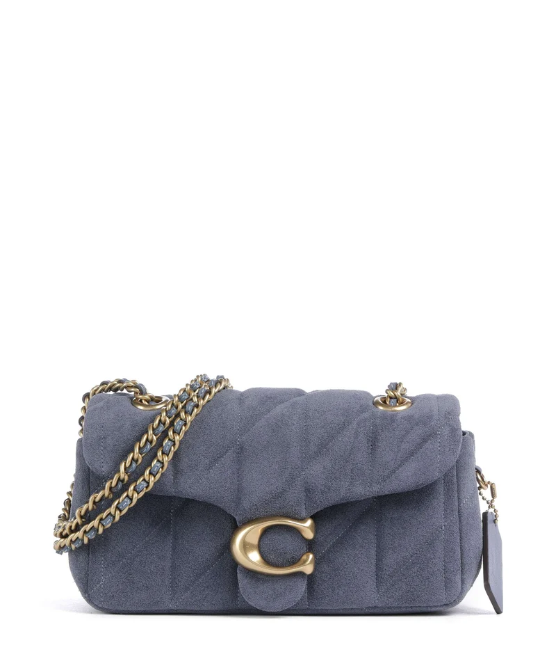 Coach Tabby Quilted 20 Borsa a spalla light denim