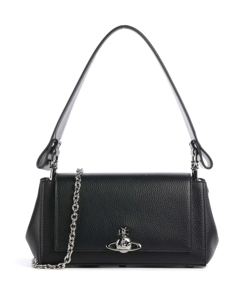 Vivienne Westwood Hazel Grain Medium Borsa a spalla black
