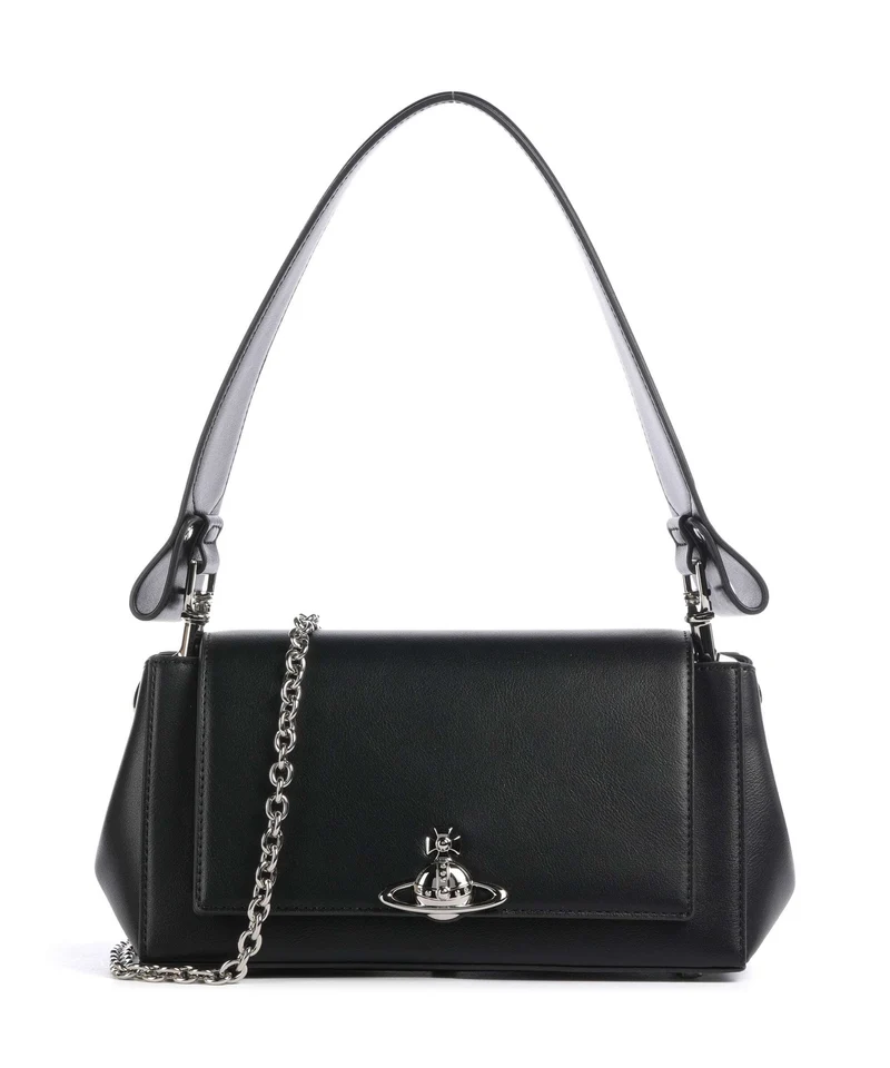 Vivienne Westwood Hazel Smooth Medium Borsa a spalla black
