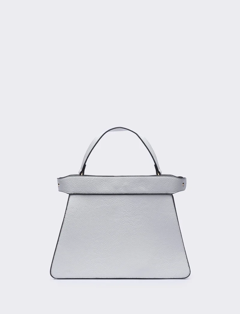 Borsa donna trapezio a mano 33l/24h/14p - Bianco sporco