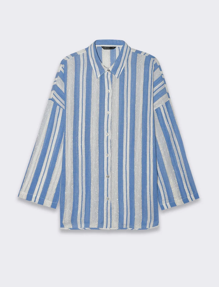 CAMICIA CON TESSUTO CON FILO EFFETTO METALLO - var 2