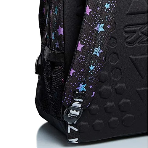 Seven Zaino Scuola Freethink Girl, Nero, Dance Party, Zaino Doppio Scomparto Con Tasca Porta PC, Tasca Porta Borraccia, USB Plug, Maxi Capienza, Scuola & Tempo libero, Bambine e Ragazze