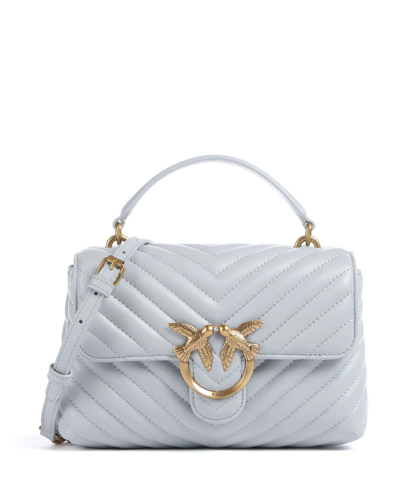 Pinko Love Lady Puff Mini Borsa a mano azzurro celeste/antique gold