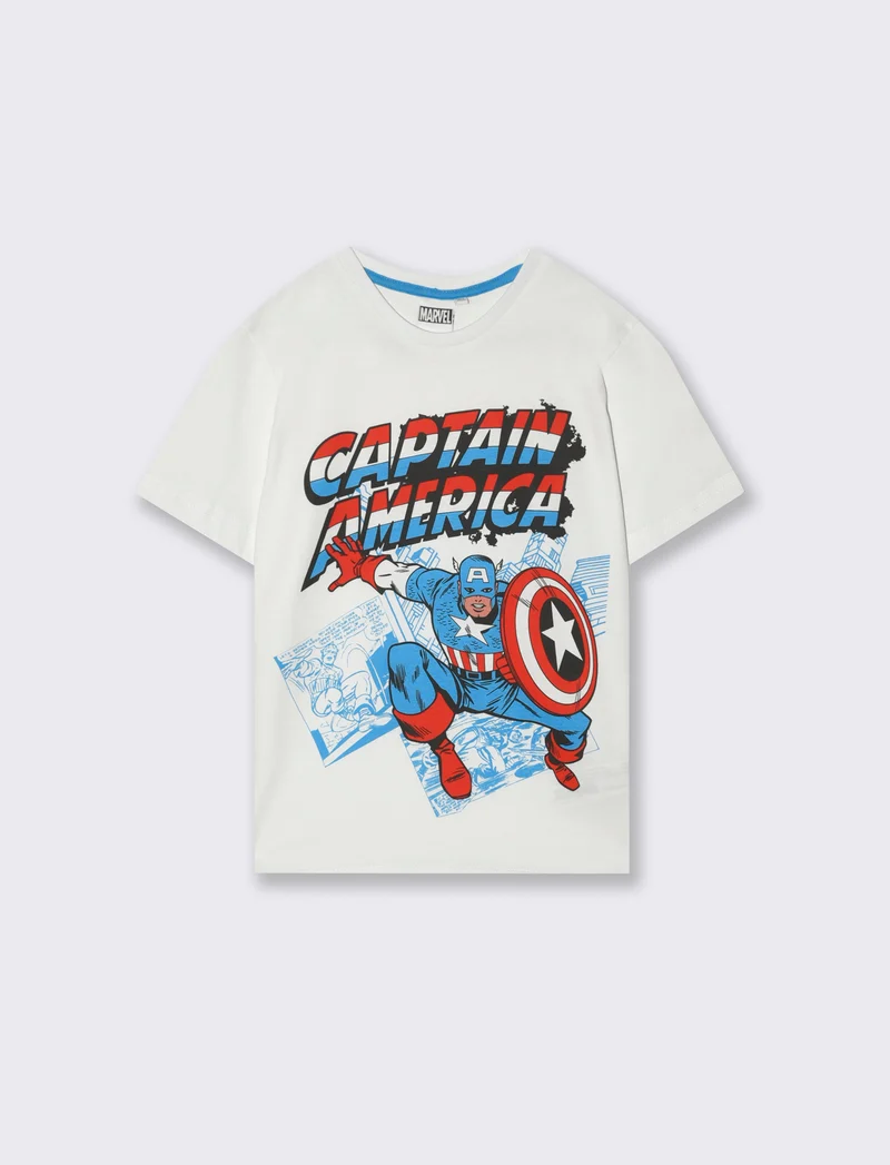 Maglietta con stampa Marvel da bambino - Bianco