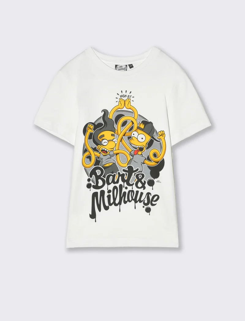 T-shirt Simpson da bambino - Bianco