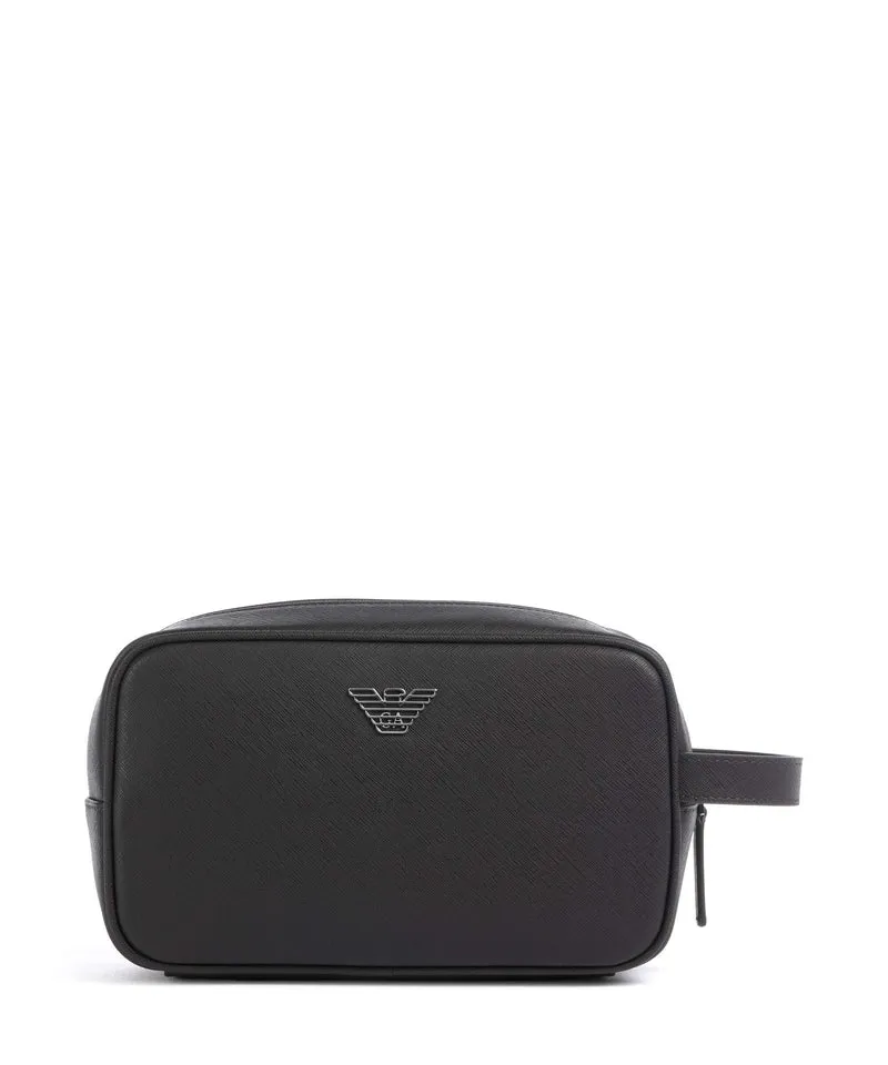 Emporio Armani Saffiano Animation Borsa da toilette ebony