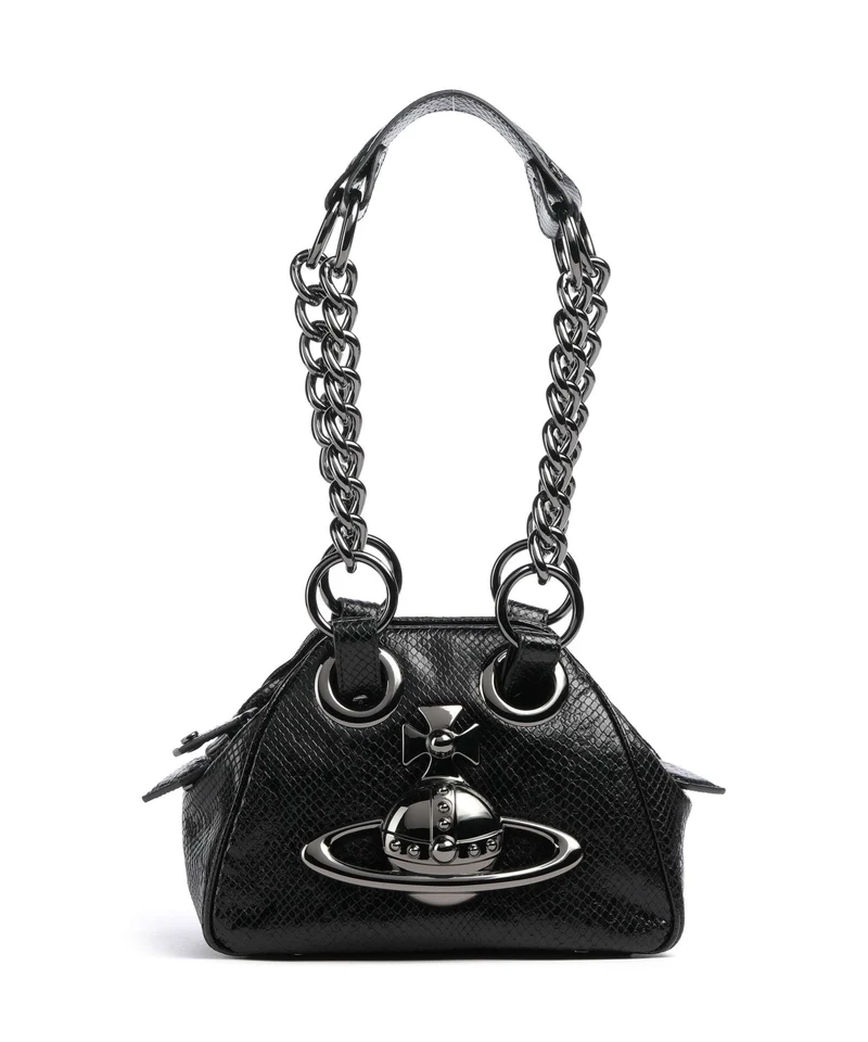 Vivienne Westwood Archive Python-Effect Embossed Borsa a spalla black