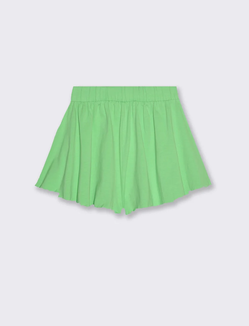 Shorts in cotone modello svasato da bambina - Verde mela