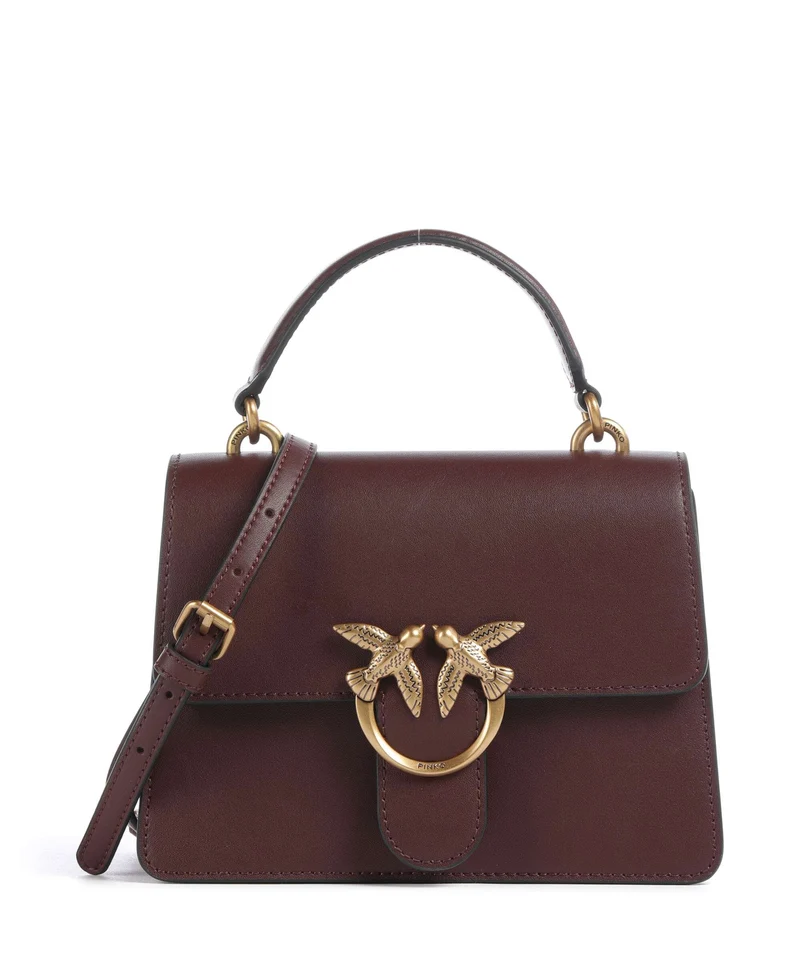 Pinko Love One Mini Borsa a mano burgundy wine/antique gold